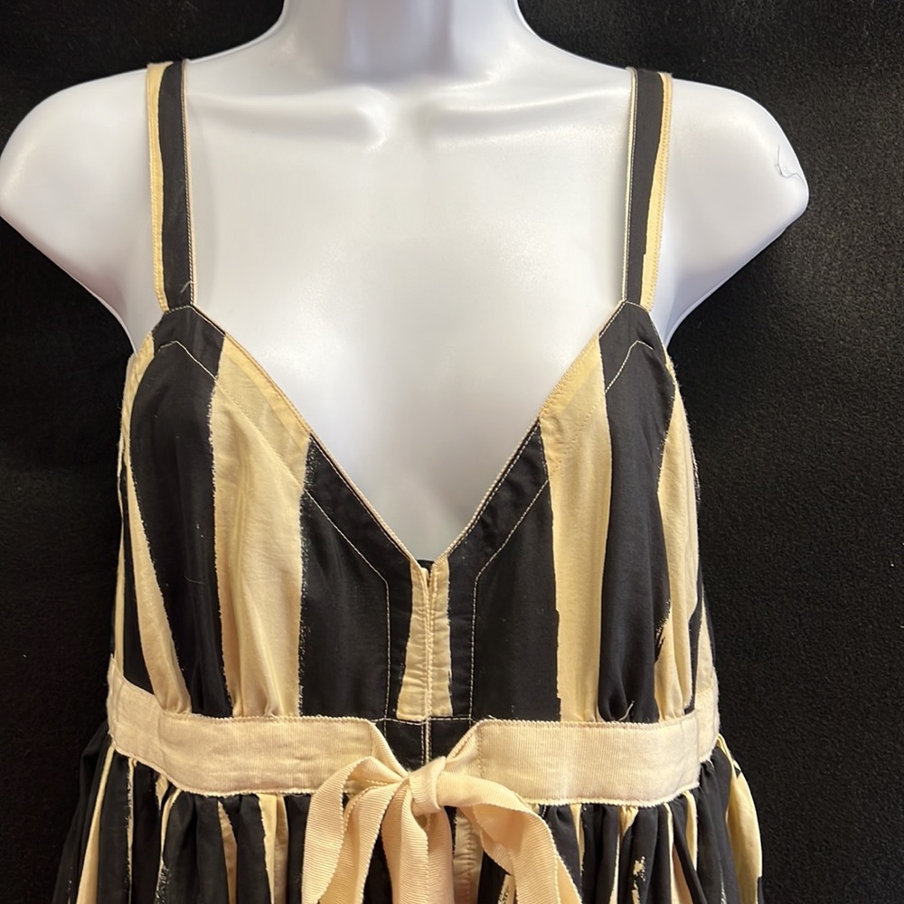 Spaghetti Strap V-neckline Black and Cream Striped Twenty8Twelve Dress Size 8 - Picture 3 of 13